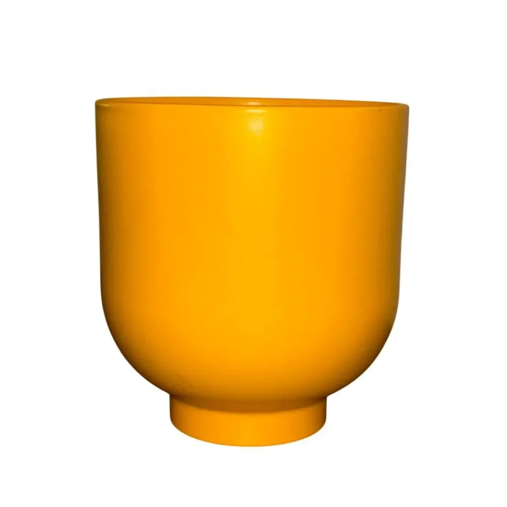 Vintage Modern Ikea Dromsk Plant Pot Yellow Footed Vase 7 inch RARE Made Poland